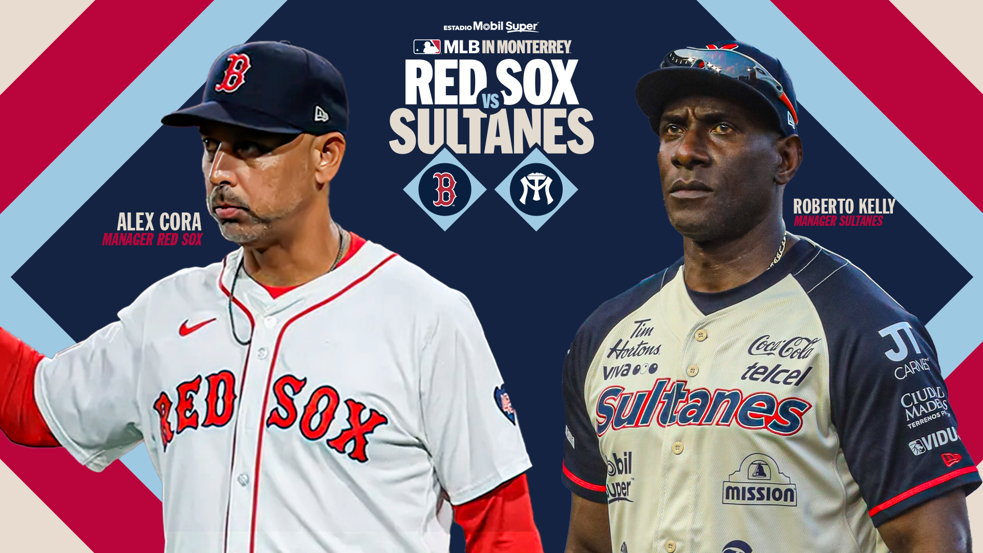 Roberto Kelly y Alex Cora listos para el duelo en Monterrey: Sultanes vs. Red Sox