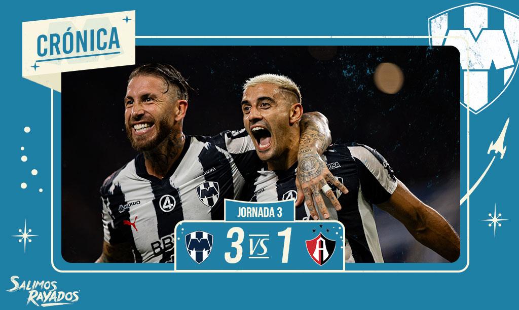 Berterame brilla con ‘hat-trick’ y Rayados vence al Atlas en su regreso al BBVA