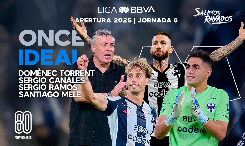 Cuatro Rayados brillan en el 11 Ideal de la Jornada 6