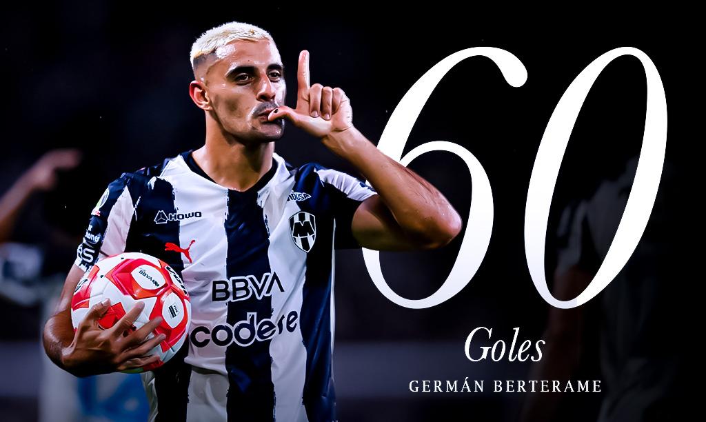 Germán Berterame ya es histórico: entra al Top 10 de goleadores de Rayados