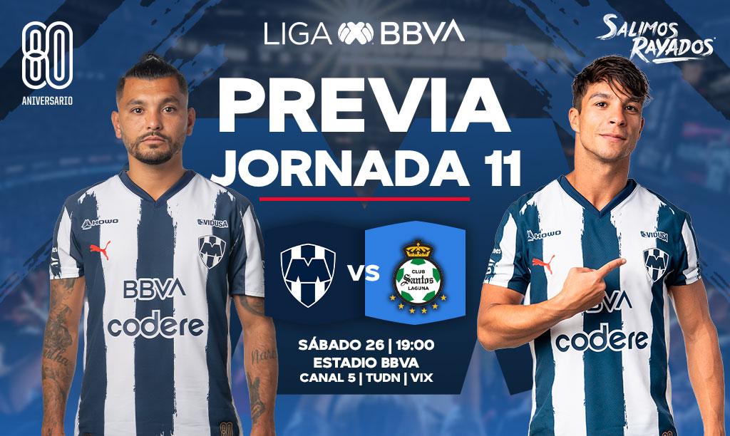 Rayados busca mantener su dominio ante Santos en la Jornada 11